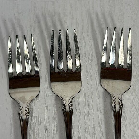 Oneida Community BRAHMS Stainless Steel 3 Salad Forks Silverware Flatware - Picture 2 of 6